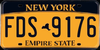 NY license plate FDS9176