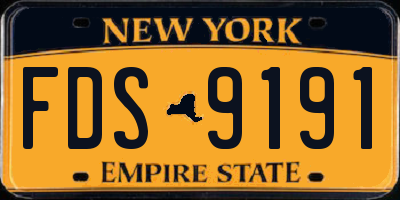 NY license plate FDS9191