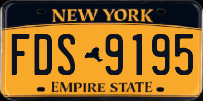 NY license plate FDS9195