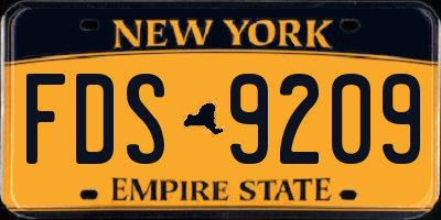 NY license plate FDS9209