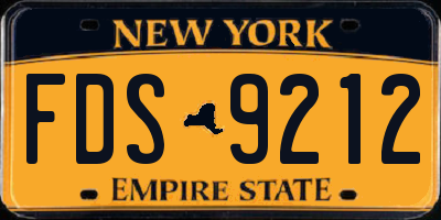 NY license plate FDS9212