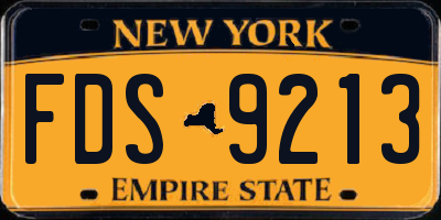 NY license plate FDS9213
