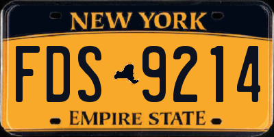 NY license plate FDS9214
