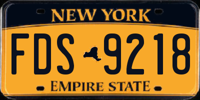 NY license plate FDS9218