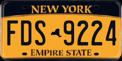 NY license plate FDS9224