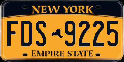 NY license plate FDS9225