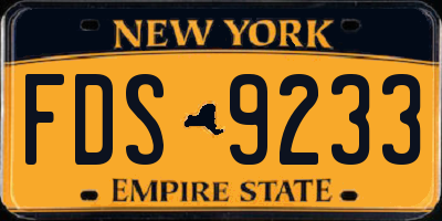 NY license plate FDS9233