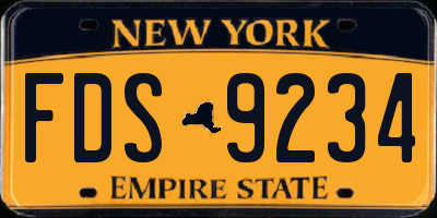 NY license plate FDS9234