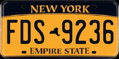 NY license plate FDS9236