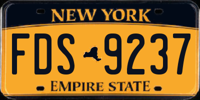 NY license plate FDS9237