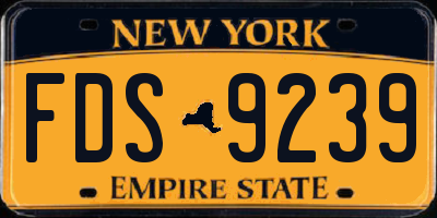 NY license plate FDS9239