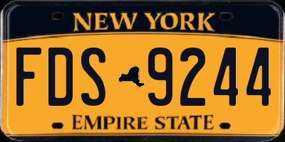 NY license plate FDS9244