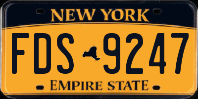 NY license plate FDS9247