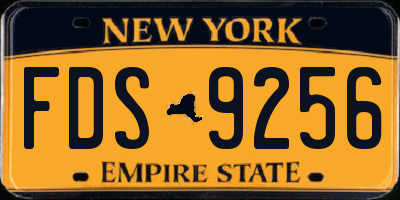 NY license plate FDS9256