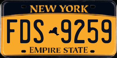 NY license plate FDS9259