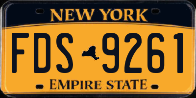 NY license plate FDS9261