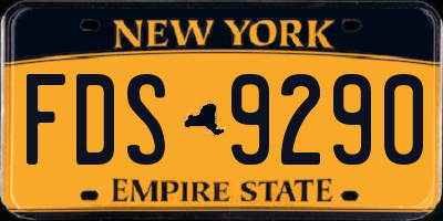 NY license plate FDS9290