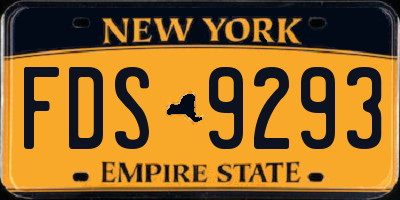 NY license plate FDS9293