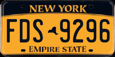 NY license plate FDS9296