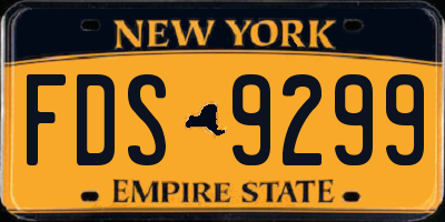 NY license plate FDS9299
