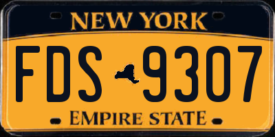 NY license plate FDS9307