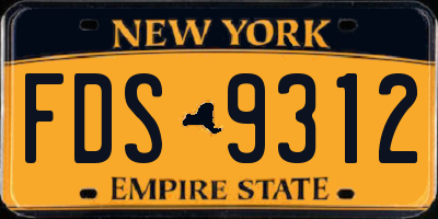 NY license plate FDS9312