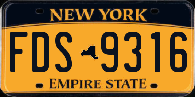 NY license plate FDS9316