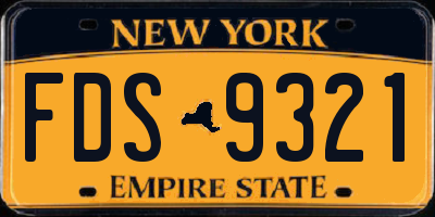 NY license plate FDS9321
