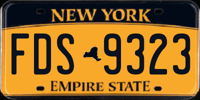 NY license plate FDS9323