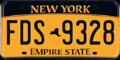NY license plate FDS9328