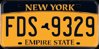 NY license plate FDS9329