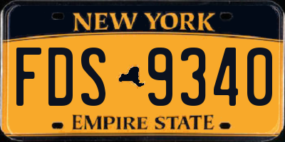 NY license plate FDS9340