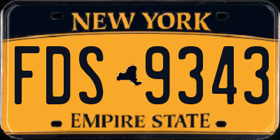 NY license plate FDS9343