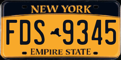 NY license plate FDS9345