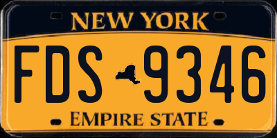 NY license plate FDS9346