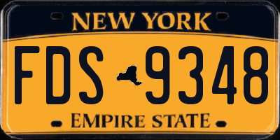 NY license plate FDS9348