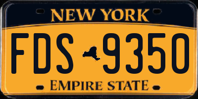NY license plate FDS9350