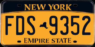 NY license plate FDS9352
