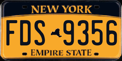 NY license plate FDS9356