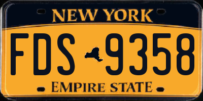 NY license plate FDS9358