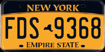 NY license plate FDS9368