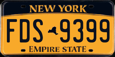 NY license plate FDS9399