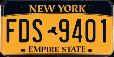 NY license plate FDS9401