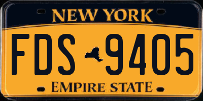NY license plate FDS9405