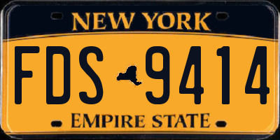 NY license plate FDS9414