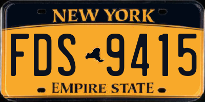 NY license plate FDS9415