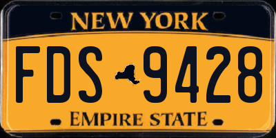 NY license plate FDS9428