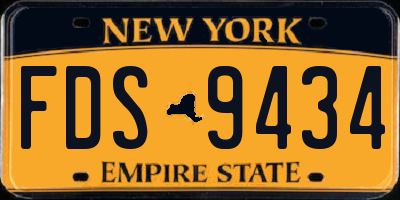 NY license plate FDS9434