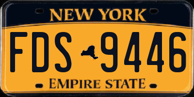 NY license plate FDS9446
