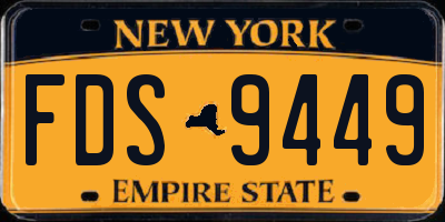 NY license plate FDS9449